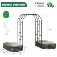 Galvanized Raised Garden Bed with 85" H Arch Trellis, Metal Raised