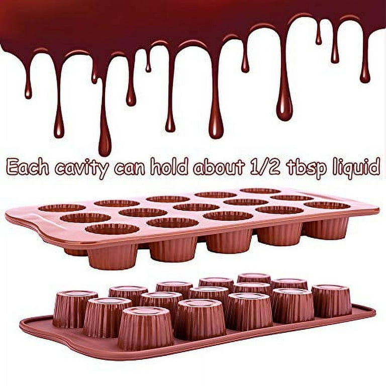 Webake Candy Molds Silicone Chocolate Molds 40-Cavity Square Baking Molds  for Homemade Caramel, Hard Candy, Truffle Chocolate, Keto Fat Bombs, Gummy