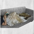 thumbnail image 6 of Autumn Soft Flannel Fleece Throw Blanket, Old Wooden Jetty on a Lake Fallen Leaves and Foggy Forest in Distance, Cozy Plush for Indoor and Outdoor Use, 50" x 60", Pale Brown Green Tan, by Ambesonne, 6 of 6