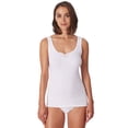 thumbnail image 4 of SCHIESSER Camisetas interiores para mujer, pack de 4 - «Cotton Essentials», camiseta sin mangas, algodón Blanco 3XL (XXX-Large), 4 of 5