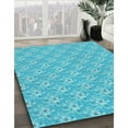 thumbnail image 2 of Ahgly Company Indoor Rectangle Patterned Bright Cyan Blue Area Rugs, 2' x 3', 2 of 6