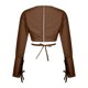 thumbnail image 4 of Camisas Para Mujer Nuevo Color Sólido Cuello en V Correas Recortadas Ombligo Corto Casual Cremallera Trasera Cárdigan Moda Camisa de Manga Larga Odeerbi ODB129879, 4 of 4