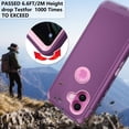 thumbnail image 5 of Asuwish Compatible with iPhone 16 Plus 6.7 inch Phone Case Hybrid Rugged Shockproof Hard Protective Drop Proof Full Body Heavy Duty Mobile Cell Cover for i Phone16 16+ i16 + 16Plus Women Men Purple, 5 of 9