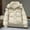 Beige, variant on Womens Cropped Puffer Jacket Winter Long Sleeve Quilted Puffy Bubble Padded Short Coats with Drawstring M-3XL