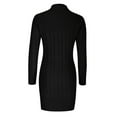 thumbnail image 5 of Oplxuo Cable Knitted Dresses for Women Slim Fit Crew Neck Long Sleeve Bodycon Fall Winter Mini Sweater Dress, 5 of 7