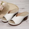 thumbnail image 5 of Womens Sandals Walking Sandals Platforms Womens Wide Shoes Extra Wide Tan for Women Size 11 Bridesmaid Women's Summer On Casual Beach Yoga Shoes With Mid Heel White 6.5, 5 of 9