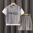 thumbnail image 1 of Children's Summer Little Waffle Shorts Set, Short Sleeve Clothes for Big Boys Casual Outerwear for Boys and Girls, Two Piece Set qym unisex, 1 of 2