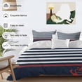thumbnail image 3 of Vintage Anchor Texture Bedding Duvet Cover Set Full Size 4 Pieces Blue Stripes Geometric Classic Bedding Set with Zipper Closure, 1 Comforter Cover 86x86 Inches 1 Flat Sheet & 2 Pillow Cases, 3 of 7