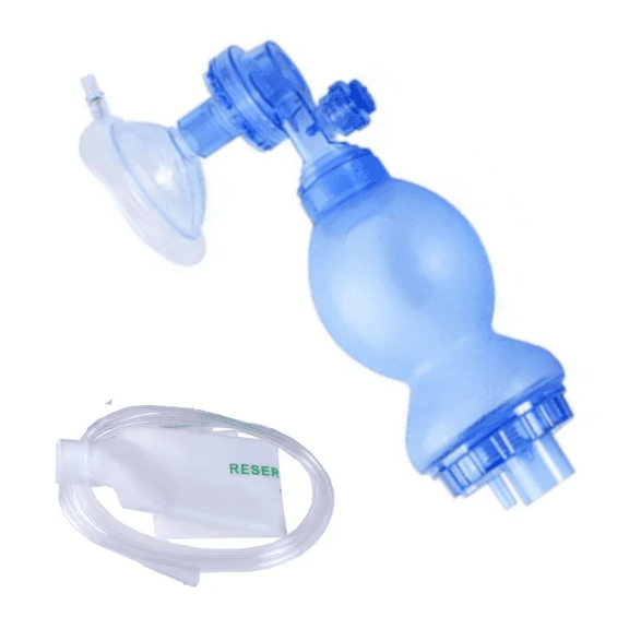 Pediatric CPR Manual Resuscitation Training Kit - Includes Pediatric CPR Training Mask, 1 Pediatric Valve Squeeze Bag, 1 Reservoir Bag and 1 Oxygen Line - Full BMV kit