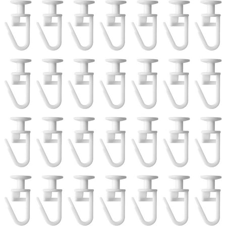 Curtain Hooks Plastic 100 Pcs Curtain Track Glider Hooks 11 mm Curtain Rail Hooks Curtain Rail Gliders for Window Door Shower Curtains