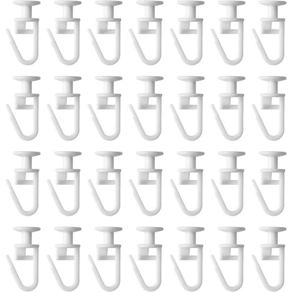 Curtain Hooks Plastic 100 Pcs Curtain Track Glider Hooks 11 mm Curtain Rail Hooks Curtain Rail Gliders for Window Door Shower Curtains