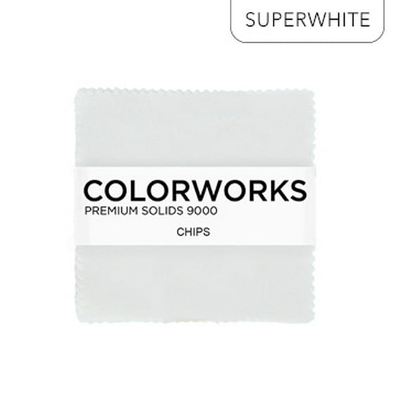 5" Charm Pack - Colorworks Premium Solids 9000 Superwhite Northcott Chips Squares Fabric Bundle Quilter's Cotton Precuts (CCWWT42-10) M520.54