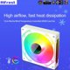 thumbnail image 5 of HiFrost/Hanfrost lente infinita tres lados emisor Caja computadora escritorio 12 CM ventilador Sincronización divina ARGB 5 V + control temperatura PWM 12 V [Glacier-V12] (blanco directo), 5 of 9