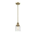 thumbnail image 2 of Innovations Lighting  Franklin Restoration Bell - 1 Light 5" Stem Hung Mini Pendant Deco Swirl/Brushed Brass, 2 of 5