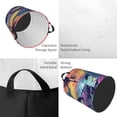 thumbnail image 2 of Sikiie Hip-Hop DJ Dolphin Print Round Dirty Clothes Basket, Waterproof Standing Foldable Storage Basket, for Laundry Room, Bedroom, Bathroom Storage-Medium, 2 of 6