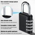 thumbnail image 2 of Zshan Digit Combination Padlock, Combination Lock, Number Code Padlock, Combination Lock for Gym, School, Gate, Hangar, Garage, Storage, Luggage Lockers and Tool Box, 2 of 5