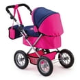 thumbnail image 3 of Bayer Design Blue/Hot Pink Doll Trendy Pram W/ Shoulder Bag, Fits Dolls Up To 18", Adjustable Handle, Shopping Basket, Ages 3+, 3 of 5