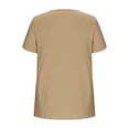 thumbnail image 3 of yievot Womens Dressy Casual Blouses Asymmetrical V Neck Business Work Tops Short Sleeve Summer Shirts, 3 of 4