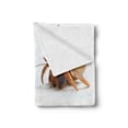thumbnail image 2 of Crabs Soft Flannel Fleece Blanket, Sea Animals Theme Hermit Crabs Pattern from Caribbean Seascape Digital Print, Cozy Plush for Indoor and Outdoor Use, 50" x 60", Marigold and White, by Ambesonne, 2 of 5