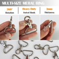 thumbnail image 3 of PinesC Keychain Clip Hooks with D Ring Swivel Snap Hooks 1 inch Key Chain + Metal D Ring 1 inch 50 Pack for Lanyard Clips,Lanyard Clasp,Purse,Hardware,Sewing,Keychain Making Key Chain Clips, 3 of 5