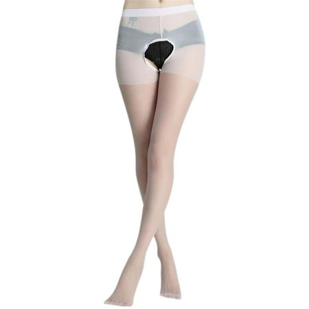 Tosmy Women Lingerie Sheer Lace Top Thigh High Stockings Two Split For Appeal Nightwear