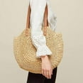 thumbnail image 7 of Straw Handbags Women Handwoven Round Corn Straw Bags Natural Chic Hand Large Summer Beach Tote Woven Handle Shoulder Bag, 7 of 7