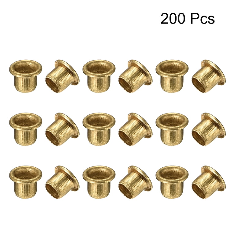 1000-Pack Brass Plated Hollow Rivets For PCBs, Leather & Crafts – M0.9, M1.3, M1.5, M1.7 Sizes (Through Hole Grommets)