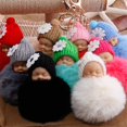 thumbnail image 5 of Llaveros de muñeco de bebé para mujer, llaveros de felpa de piel sintética, pompón esponjoso, bolsa de juguete, envío directo, 5 of 5