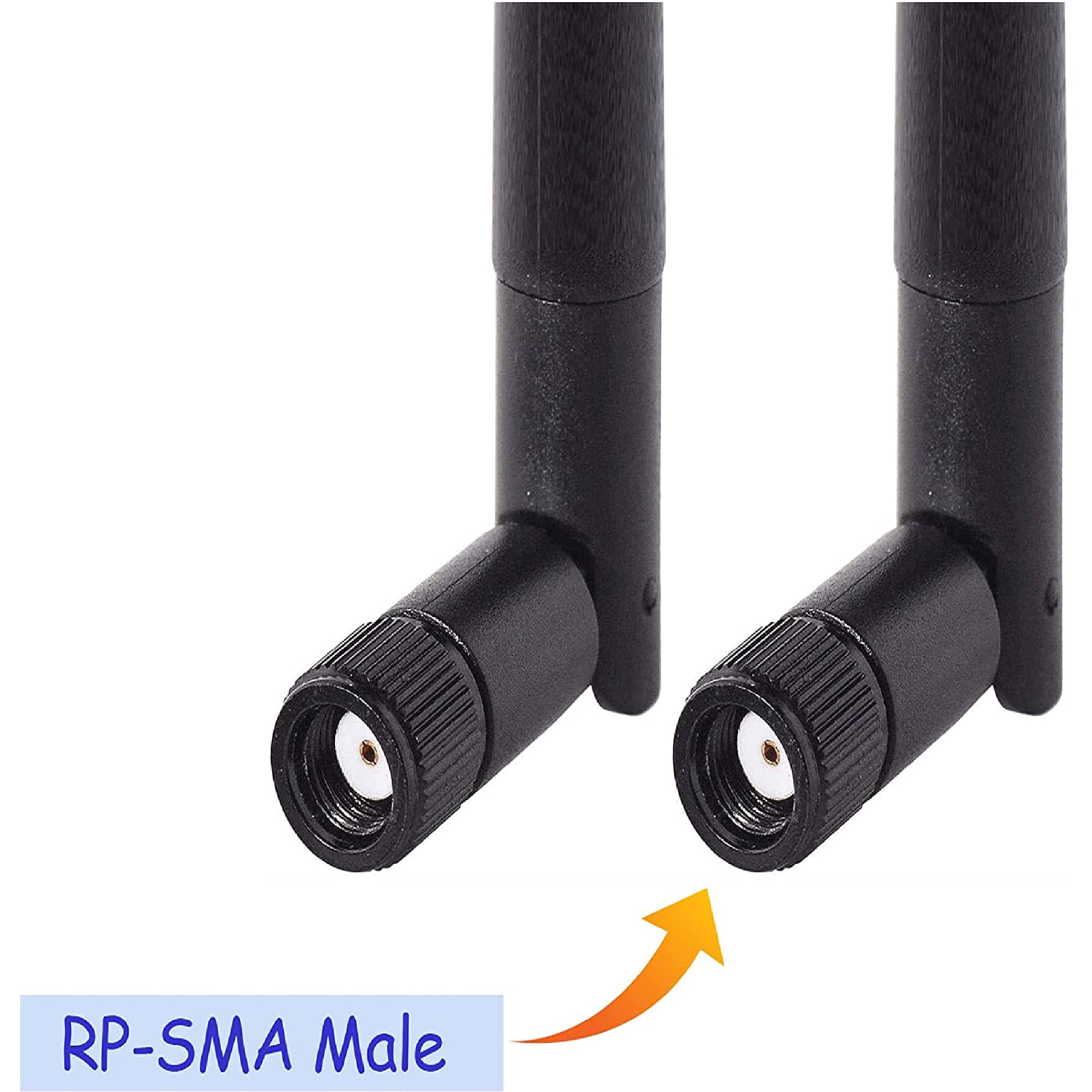 Eightwood Dual Band WiFi 2.4GHz 5GHz 5.8GHz 3dBi MIMO RP-SMA Male Antenna (2-Pack) for WiFi Router Wireless Network Card USB Adapter Security IP Camera Video Surveillance Monitor