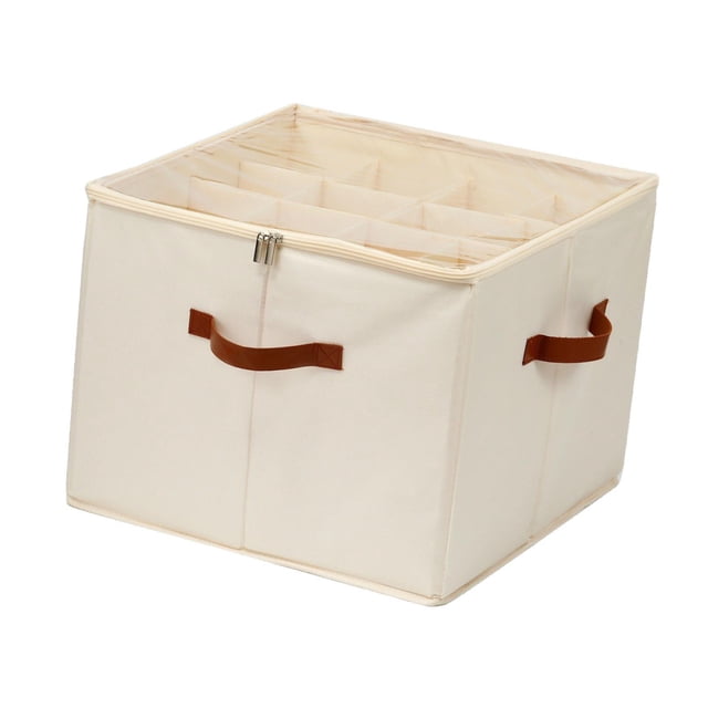 Organizador de zapatos Macarena plegable con tapa transparente Beige