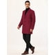 thumbnail image 4 of Gabardina para hombre Slim Fit Invierno Solapa con muescas Chaqueta larga de un solo pecho Abrigo Medio Borgoña, 4 of 6