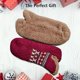 thumbnail image 5 of Toffelsockor för män och kvinnor, fluffiga strumpor med grepp, halkfria fleecefodrade, termiskt stöd, julklapp S 35-39 Wine Red, 5 of 5