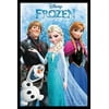 FRAMED Disney Frozen Group Movie 34x22.5 Art Print Poster Wall Decor Childrens Movie Cast Characters Elsa Anna Olaf Kristoff