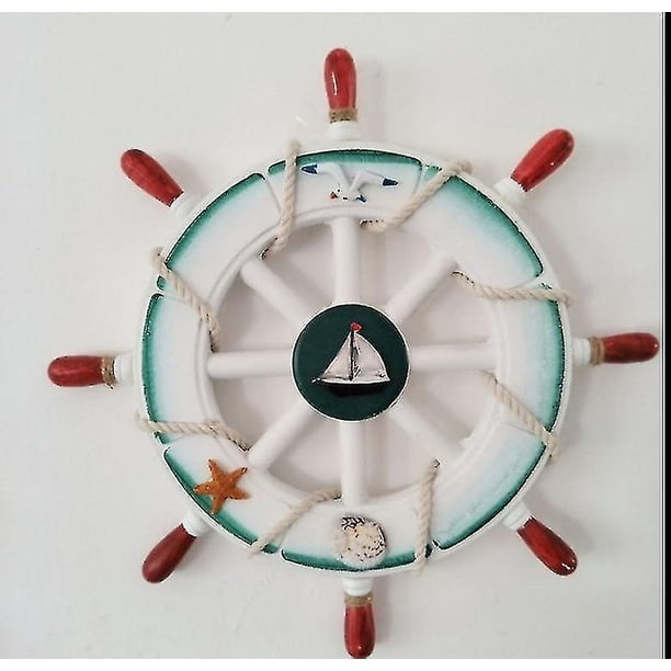 Decoración de pared, volante, aspecto pirata, aspecto barco, de madera, 28 cm