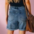 thumbnail image 5 of KALE Jean Shorts Womens Denim Stretchy Mid High Waisted Plus Size Casual Trendy Loose Fit Hot Short Jeans Denim Shorts Women Short Blue, 5 of 5