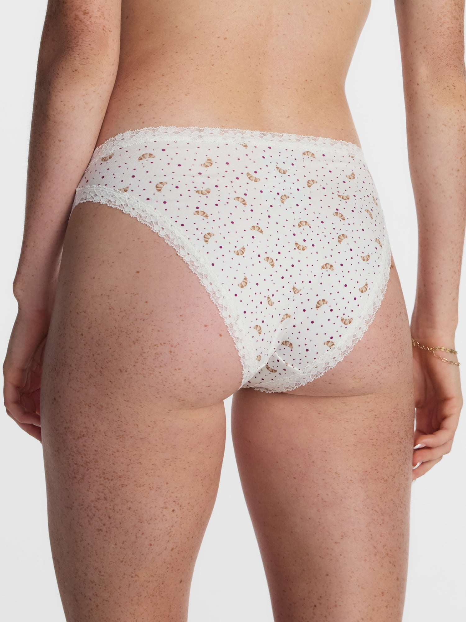 No Boundaries Cotton Blend Lace Hi Cut Bikini Panties, Women's XS-XXXL