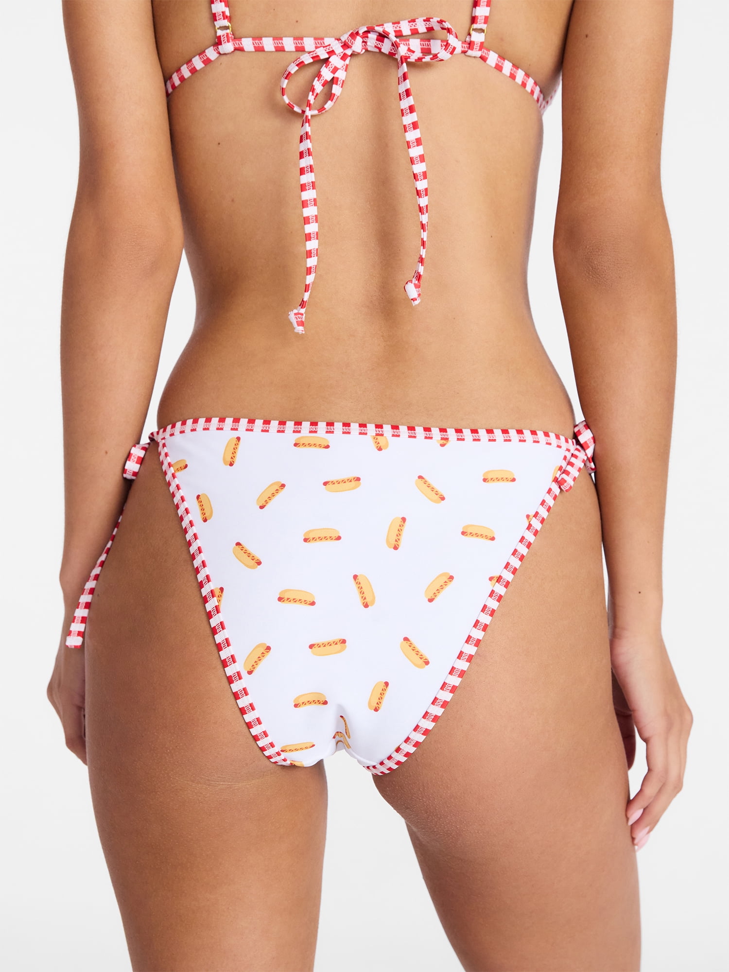 No Boundaries Summer Print Reversible Low Rise String Swim Bottoms, Women's XXS-XXL