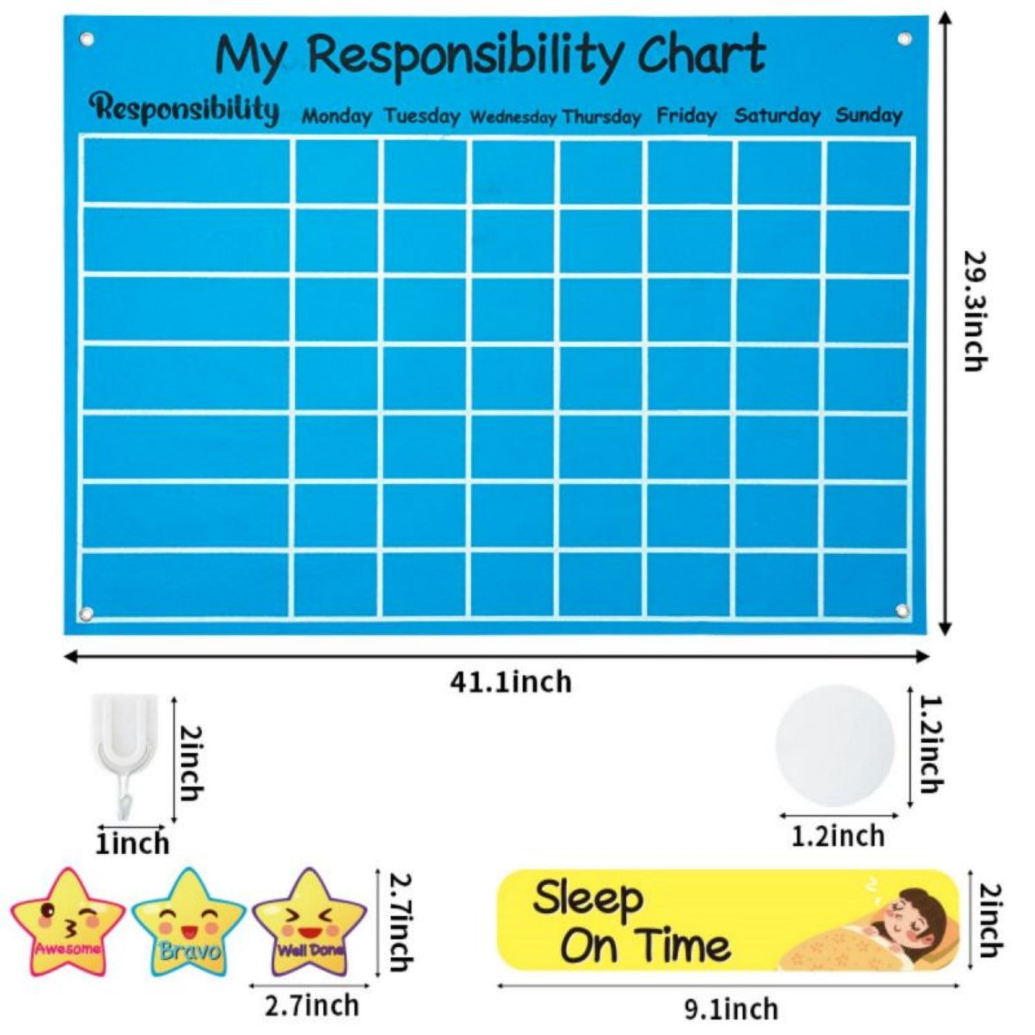 Laffact My Responsibility Chart Felt Storyboard Set for Behavior Learning,80 Counts