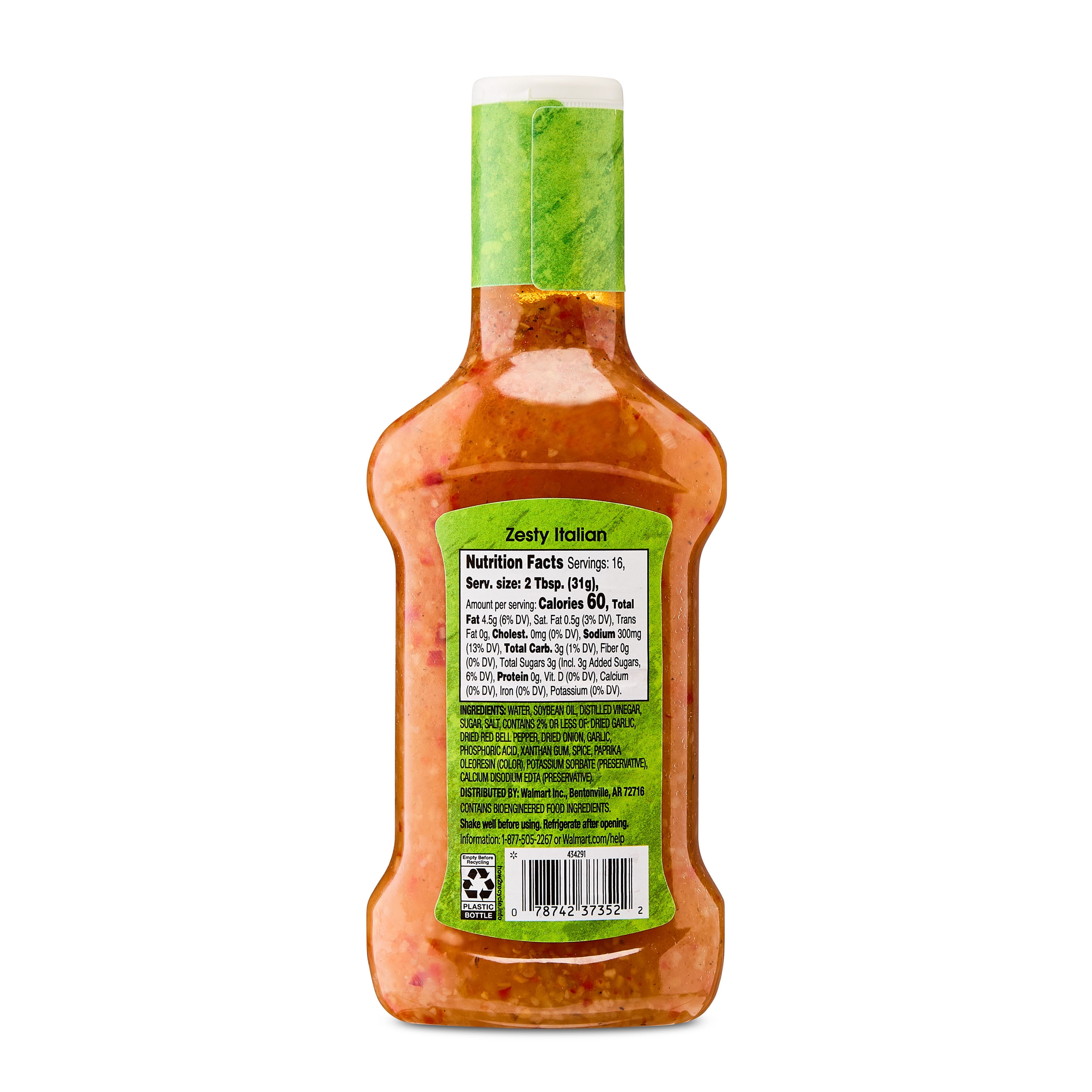 Great Value Zesty Italian Dressing & Marinade, 16 fl oz