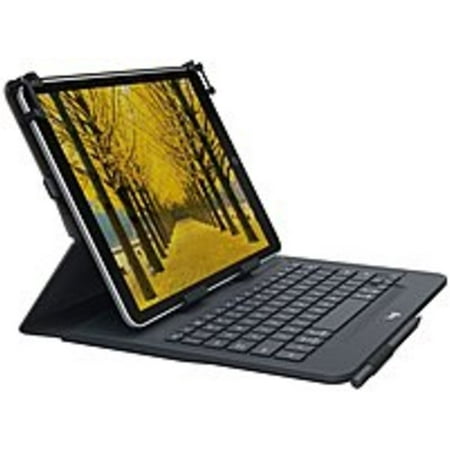 Used-Like New Logitech Universal Folio Keyboard/Cover Case (Folio) for 10.5  iPad 2 - Spill Resistant Shell  Water Resistant Exterior - 10.6  Height x 8.3  Width x 1  Depth Logitech Universal Folio 920-008334 Keyboard/Cover Case