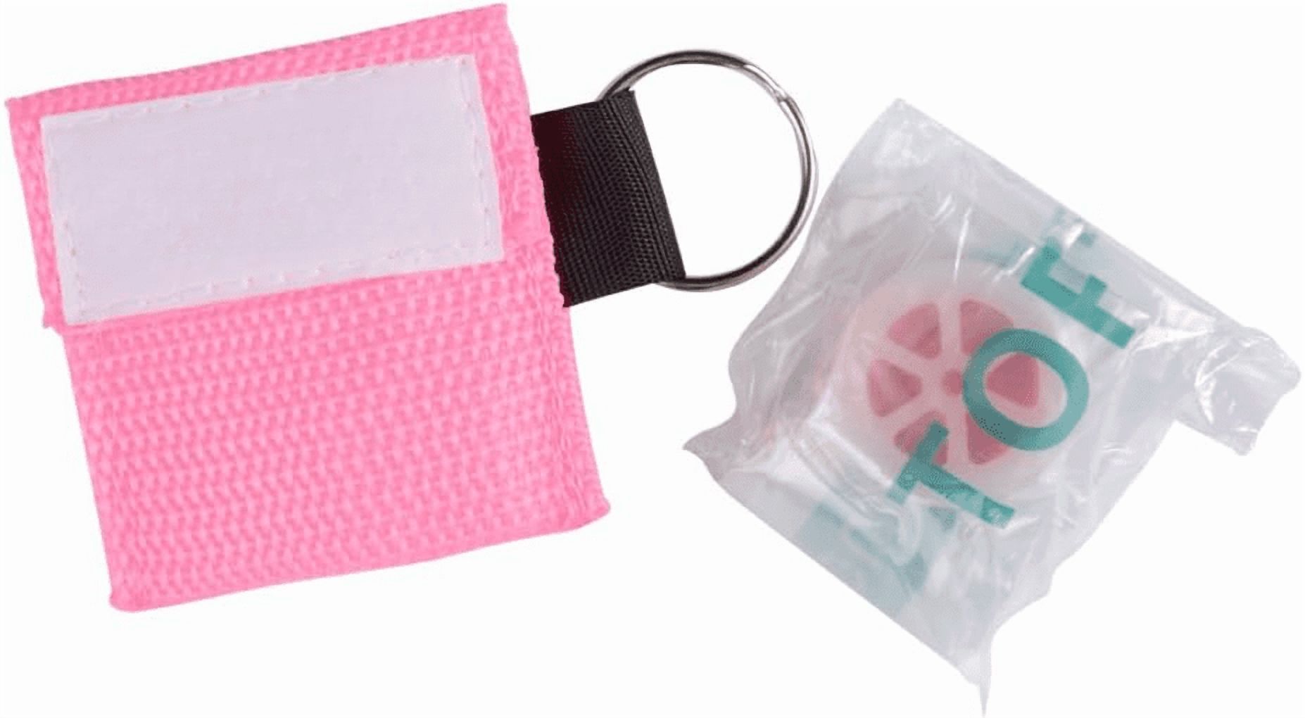 50 Pieces CPR Key Chain Emergency CPR Face Shields with One-Way Valve for First Aid or AED Training