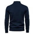 thumbnail image 3 of CEHVOM Mode Homme Demi-Fermeture à Glissière Col Montant Manches Longues Pulls Tricotés Soldes, 3 of 4