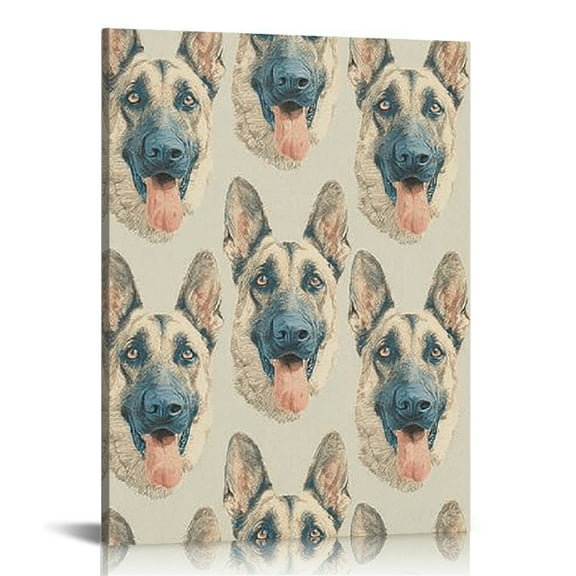 FCXZI Dog Face Canvas Prints Wall Art Home Decor Ready to Hang 12x16in