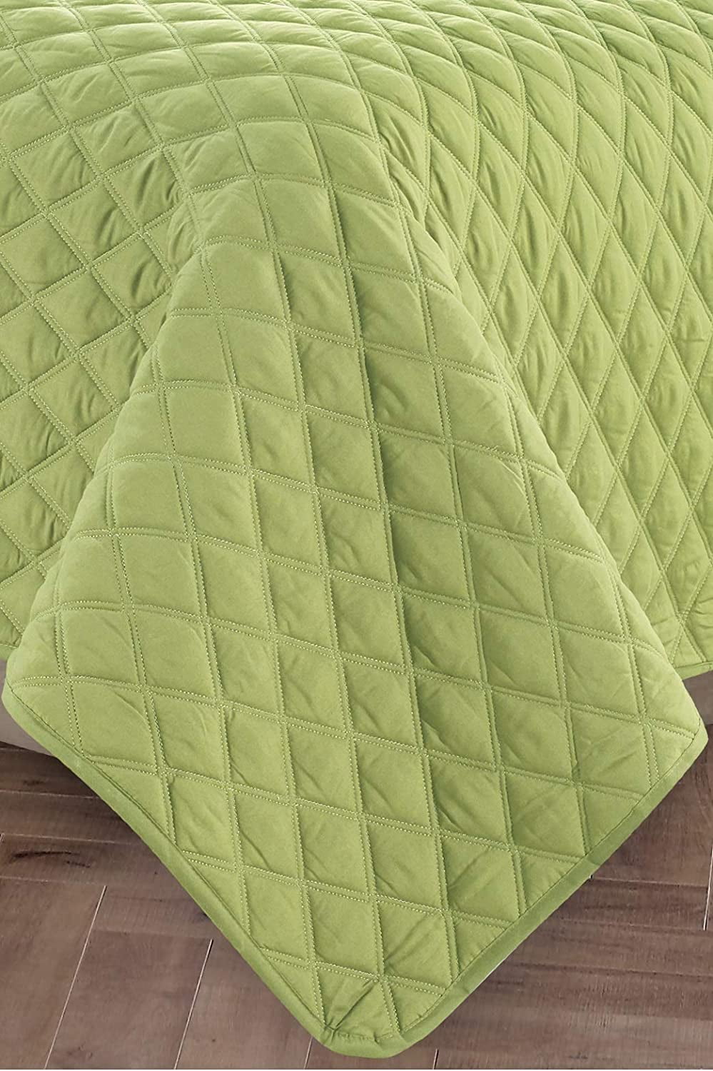 2 Piece Bedspread Coverlet Quilted Set with Sham TwinTwin XL, SageCream