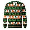 thumbnail image 4 of Men's St. Patrick's Day Shamrock Crew Neck Pullover Sweatshirt Casual Long Sleeve Top, 4 of 5