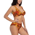 thumbnail image 2 of Rocae Sunflower4 for Bikini Set for Women Two Piece Sexy High Swimsuits Split Crossover Bikini Medium, 2 of 9