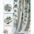 thumbnail image 3 of Eucalyptus Green Blackout Curtains for Bedroom Living Room Darkening Curtains 84 Inch Length 2 Panels Set Gradient Leaves Retro Watercolor Plant Window Curtain Window Treatment Grommet Drapes 52"x84", 3 of 9