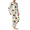 thumbnail image 2 of KLL Honey Bee Insect Sleepwear Mens Flannel Pajamas,Long Cotton Pj Set, 2 of 7