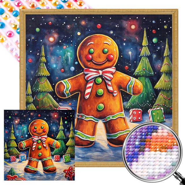 Pintura de Diamante 5D Wdftyju DIY Taladro Redondo Completo Hombre de Jengibre AB 45x45cm