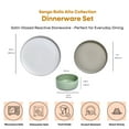 thumbnail image 2 of Sango Rollo Alta 12-Piece Stoneware Dinnerware Set, Sage/Sand/White- Microwave and Dishwasher Safe, 2 of 12